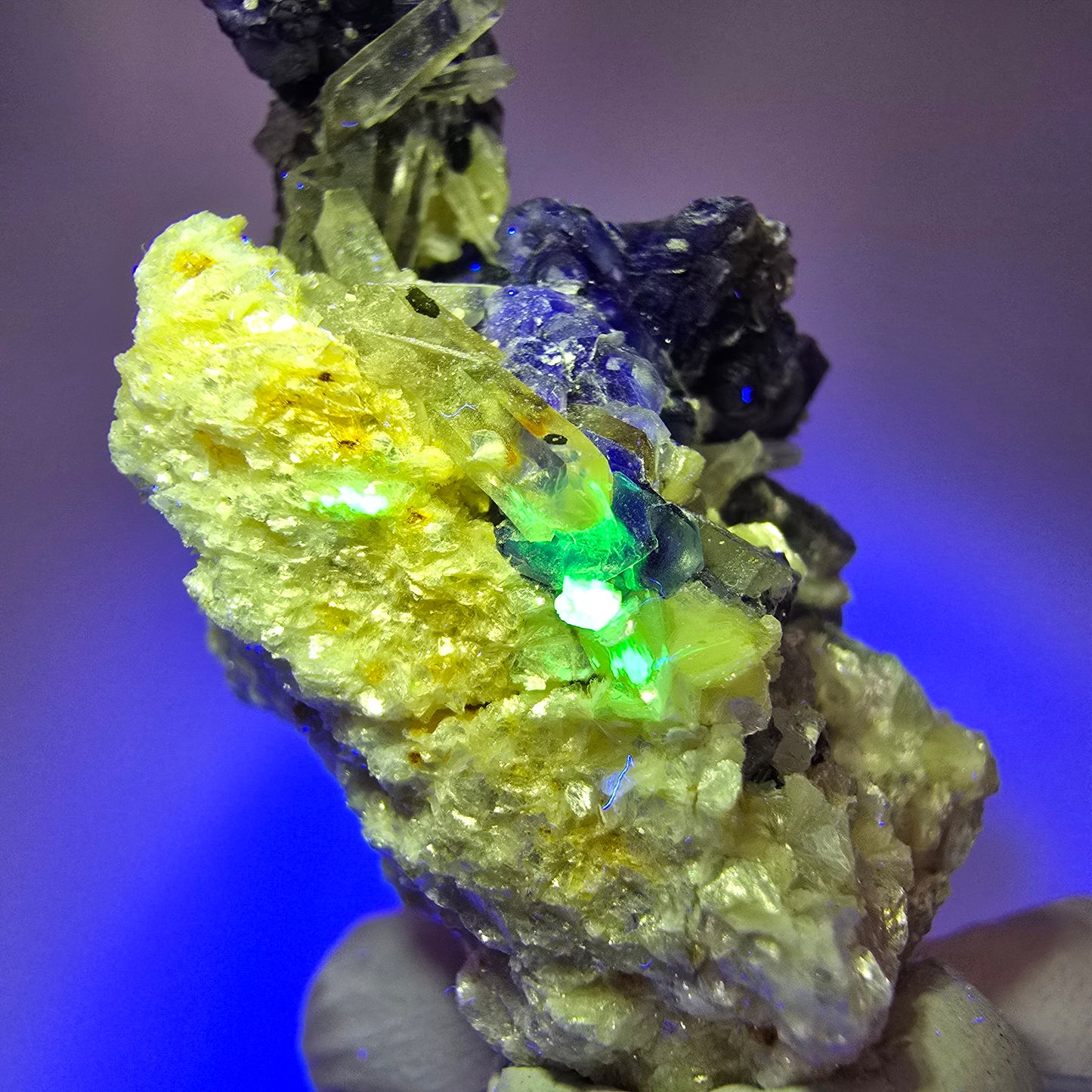 Phantom Fluorit, Schörl Turmalin, Hyalit, Rauchquarz, Muskovit Erongo, Namibia 51*33*33mm #13416