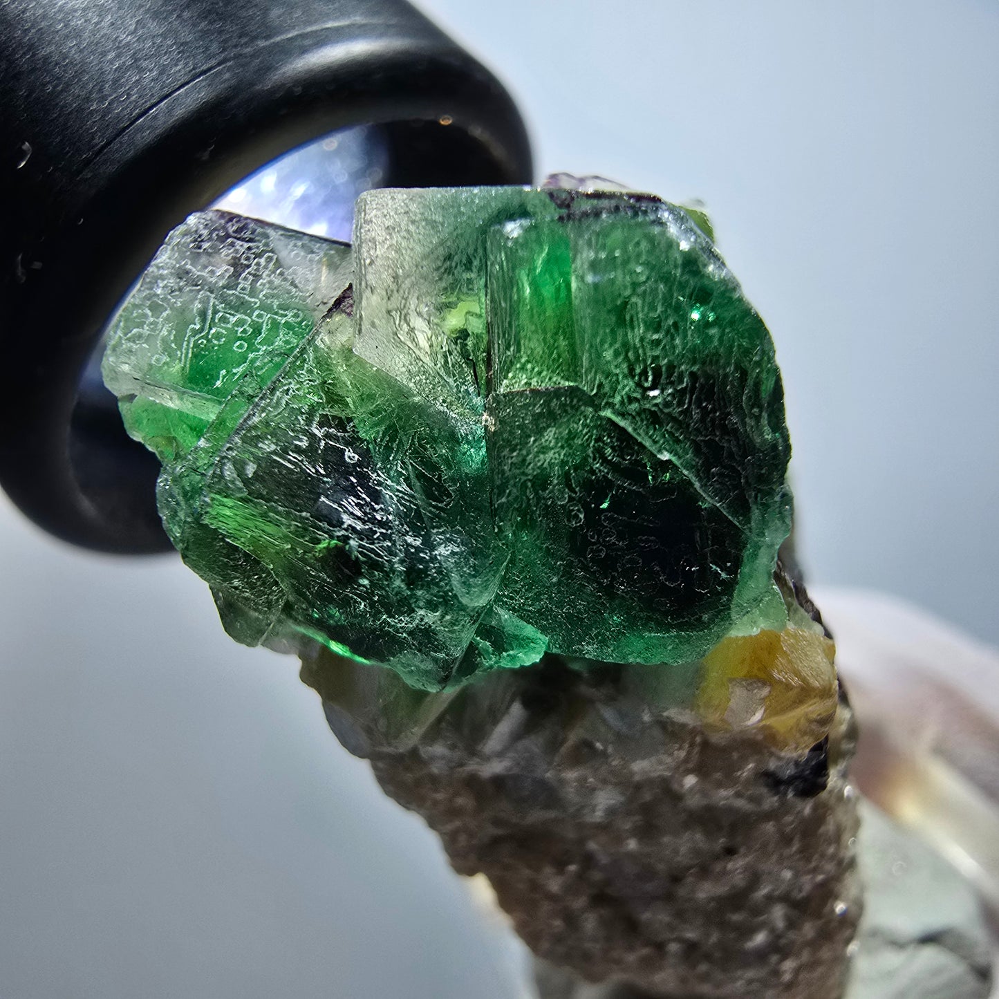 Seltene Phantom Fluorit Würfel, Muskovit Stufe Erongo, Namibia 49*31*24mm #13420