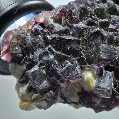Bunte Phantom Fluorit, Schörl Turmalin, Hyalit Opal, Muskovit Erongo, Namibia 55*33*15mm #13423