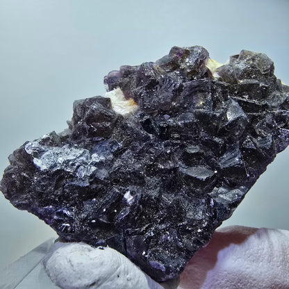 Bunte Phantom Fluorit, Schörl Turmalin, Hyalit Opal, Muskovit Erongo, Namibia 55*33*15mm #13423