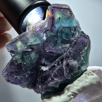 Seltene Phantom Fluorit Würfel Stufe, grün lila Okorusu, Namibia 42*35*18mm #13426