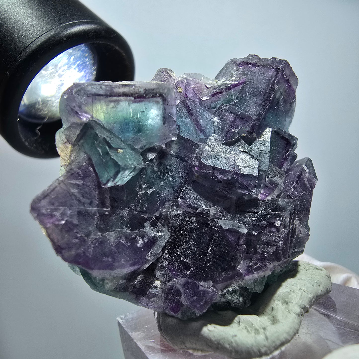 Seltene Phantom Fluorit Würfel Stufe, grün lila Okorusu, Namibia 42*35*18mm #13426
