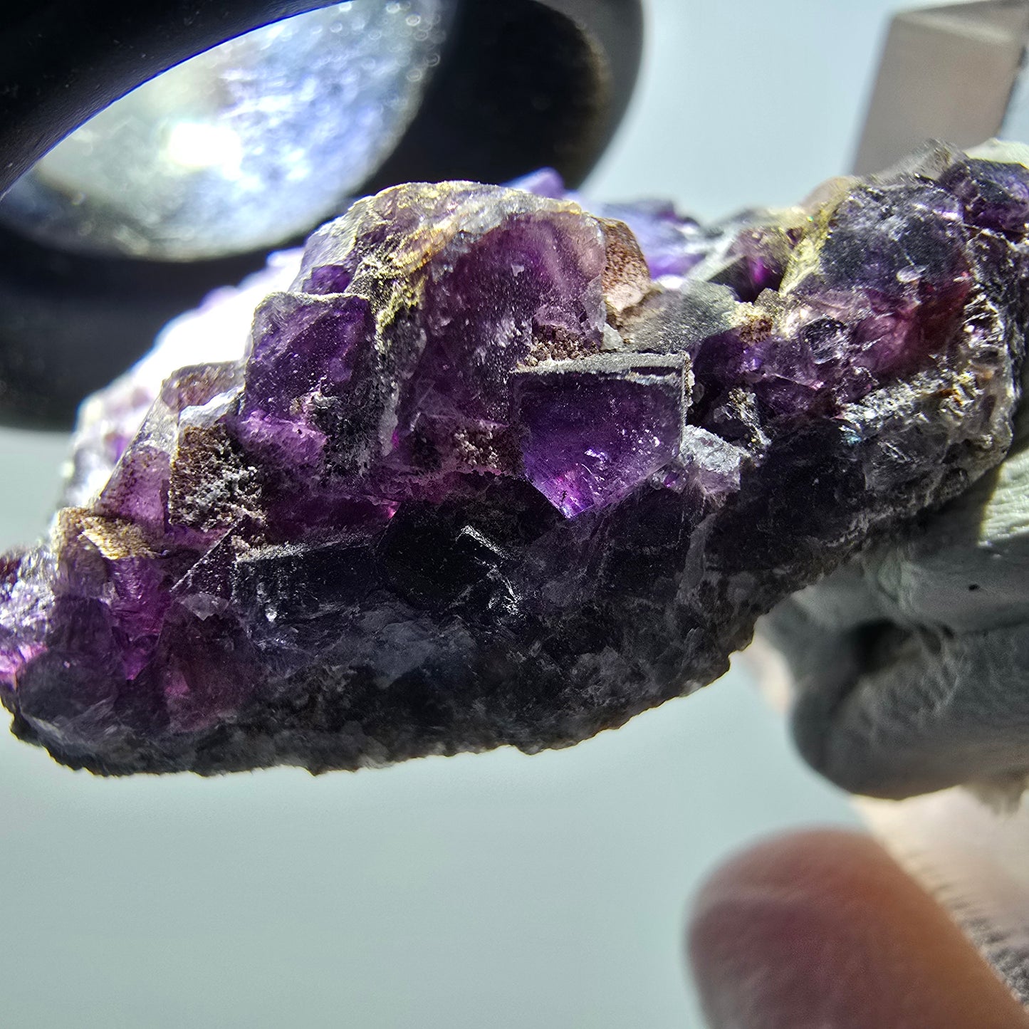 Seltene Phantom Fluorit Würfel Stufe, grün lila Okorusu, Namibia 33*25*12mm #13427