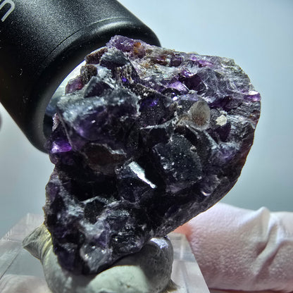 Seltene Phantom Fluorit Würfel Stufe, grün lila Okorusu, Namibia 33*25*12mm #13427