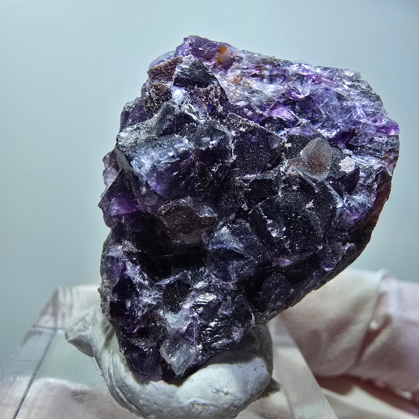 Seltene Phantom Fluorit Würfel Stufe, grün lila Okorusu, Namibia 33*25*12mm #13427