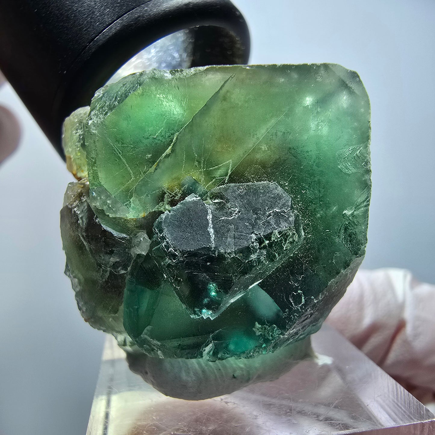 Seltene Phantom Fluorit Würfel Stufe, grün Okorusu, Namibia 39*33*26mm #13428