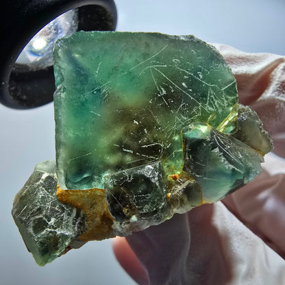 Seltene Phantom Fluorit Würfel Stufe, grün Okorusu, Namibia 39*33*26mm #13428