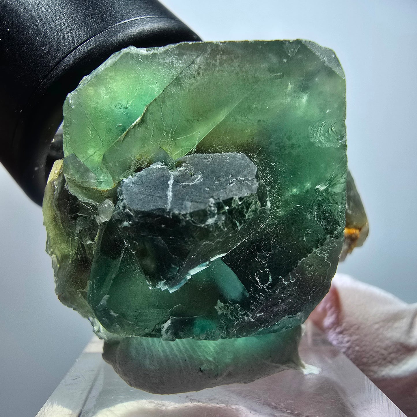 Seltene Phantom Fluorit Würfel Stufe, grün Okorusu, Namibia 39*33*26mm #13428