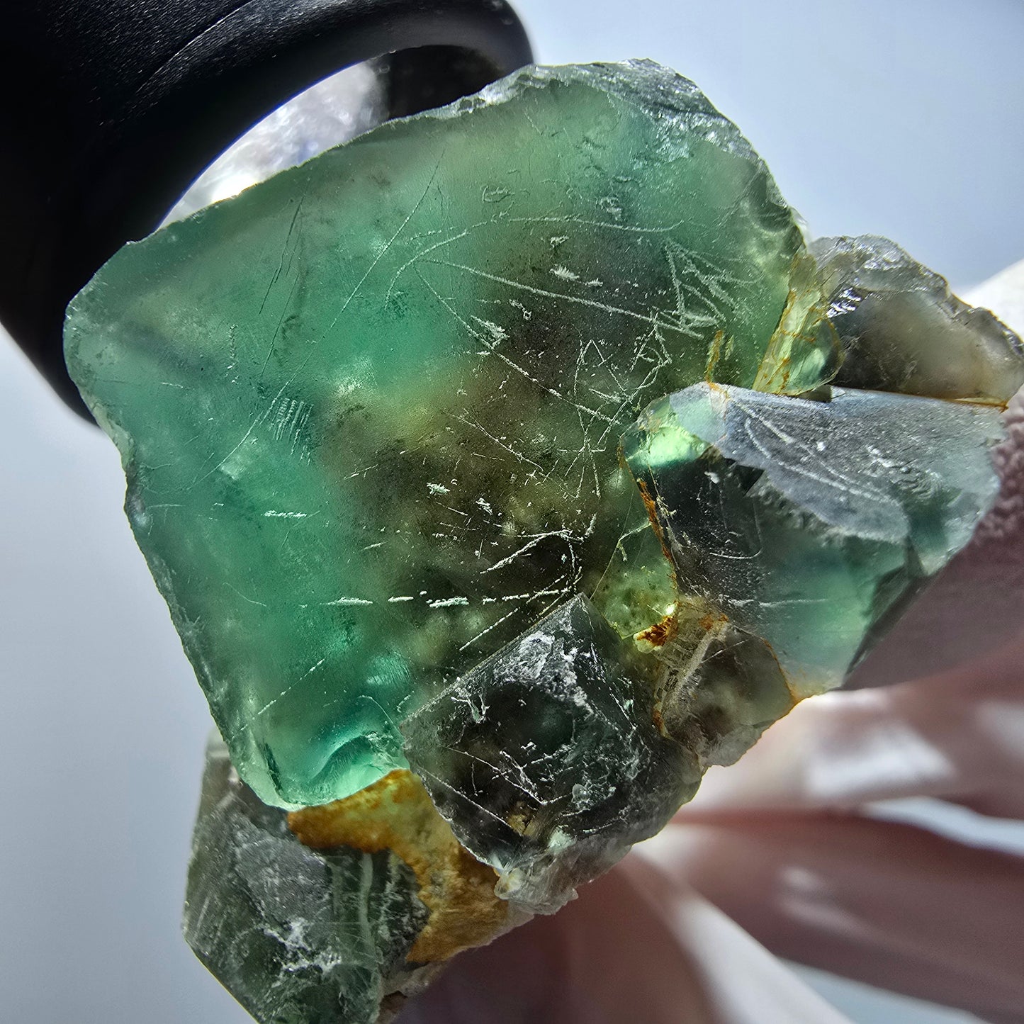Seltene Phantom Fluorit Würfel Stufe, grün Okorusu, Namibia 39*33*26mm #13428