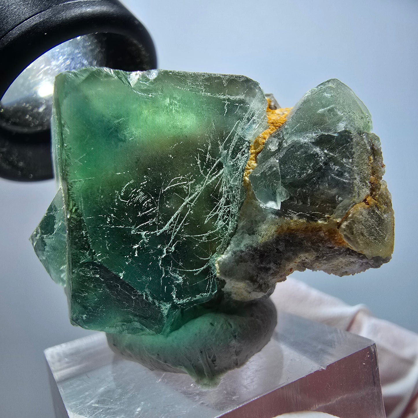 Seltene Phantom Fluorit Würfel Stufe, grün Okorusu, Namibia 39*33*26mm #13428