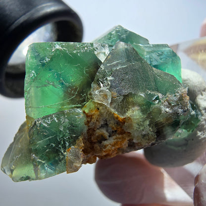 Seltene Phantom Fluorit Würfel Stufe, grün Okorusu, Namibia 39*33*26mm #13428