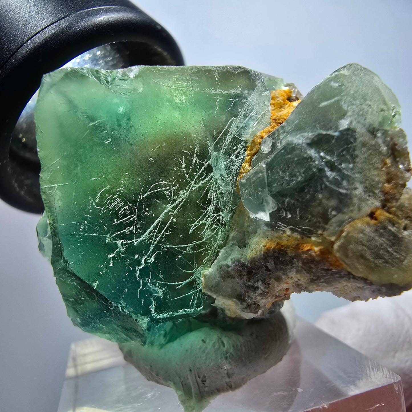 Seltene Phantom Fluorit Würfel Stufe, grün Okorusu, Namibia 39*33*26mm #13428