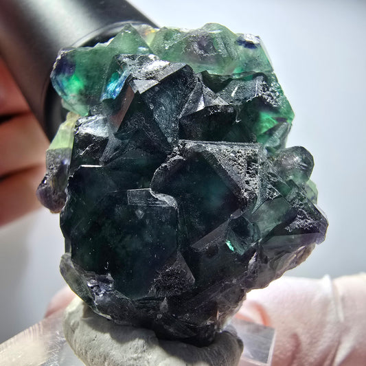 Rare Phantom Fluorite Cube Specimen, Green Purple Okorusu, Namibia 40*34*19mm #13431