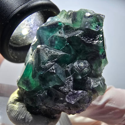 Seltene Phantom Fluorit Würfel Stufe, grün lila Okorusu, Namibia 40*34*19mm #13431