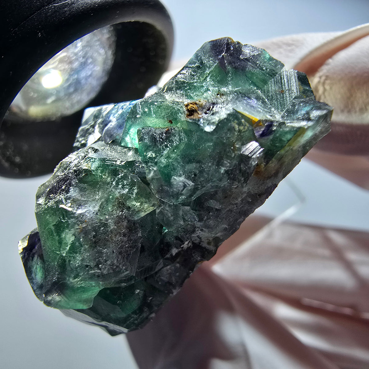 Seltene Phantom Fluorit Würfel Stufe, grün lila Okorusu, Namibia 40*34*19mm #13431