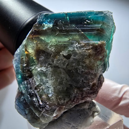 Seltene Phantom Fluorit Würfel Stufe, grün blau braun Okorusu Namibia 43*36*33mm #13432