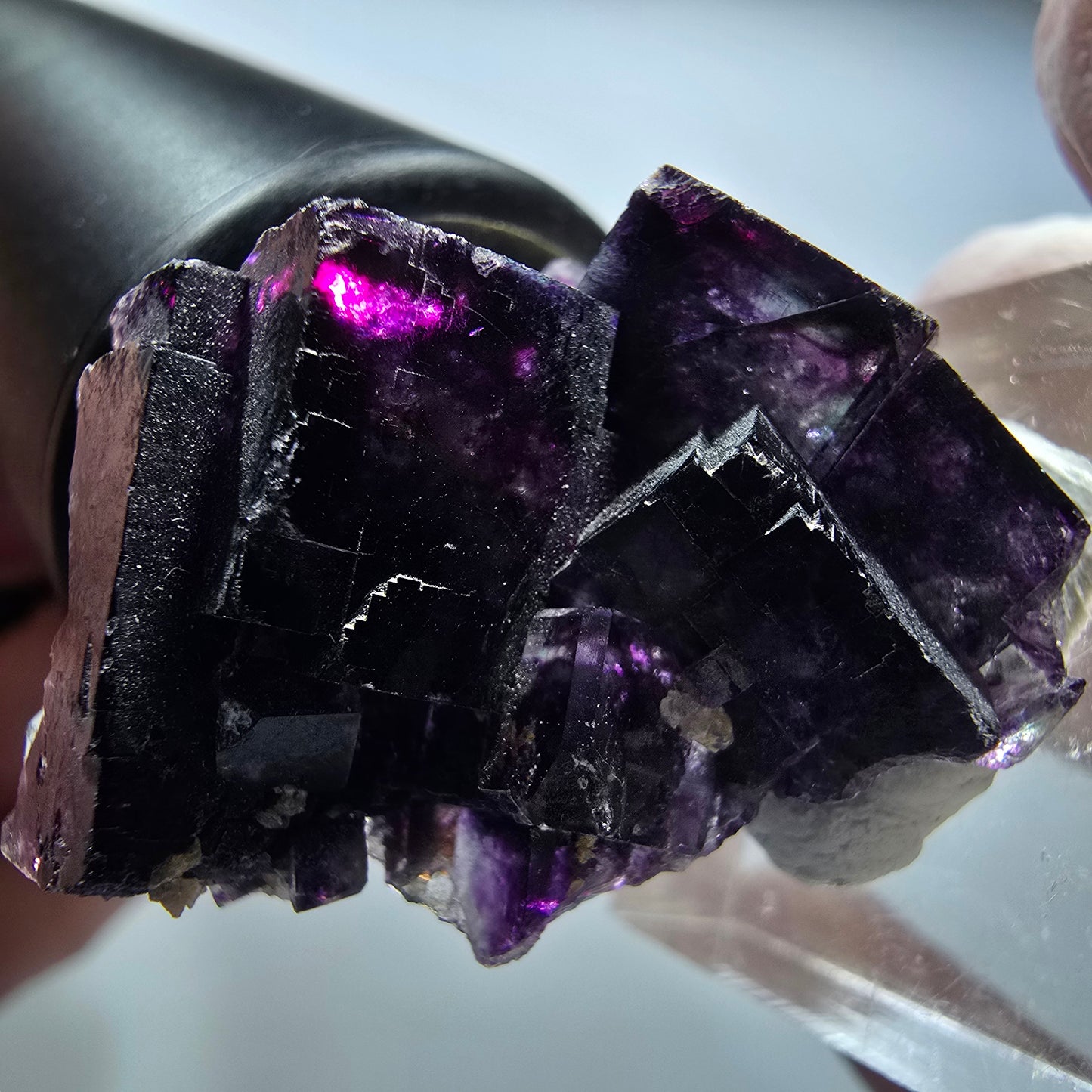 Seltene Phantom Fluorit Würfel Stufe, grün lila Okorusu, Namibia 34*25*17mm #13433