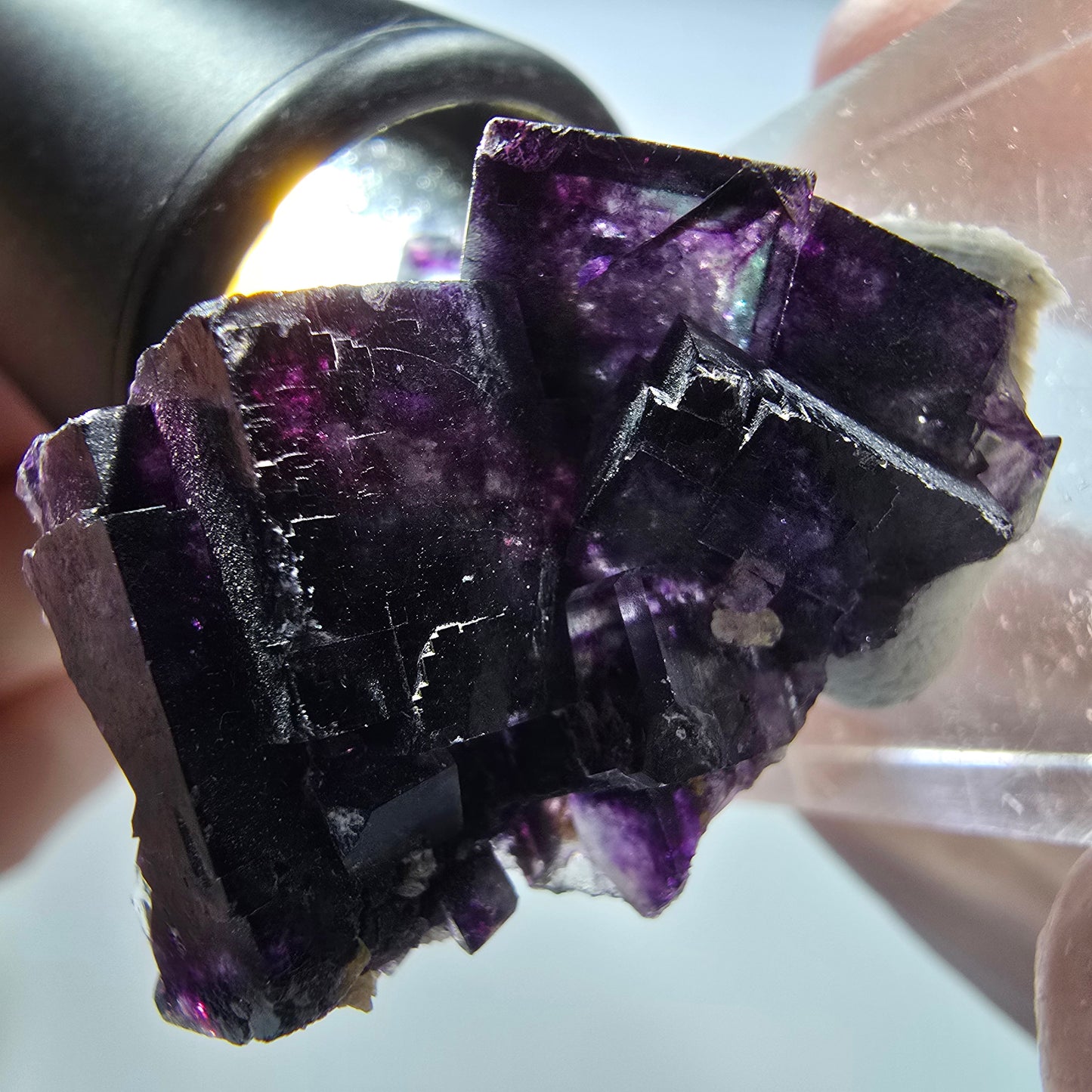 Seltene Phantom Fluorit Würfel Stufe, grün lila Okorusu, Namibia 34*25*17mm #13433