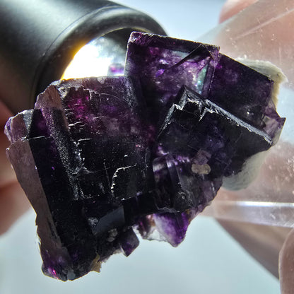 Seltene Phantom Fluorit Würfel Stufe, grün lila Okorusu, Namibia 34*25*17mm #13433