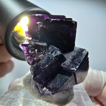 Seltene Phantom Fluorit Würfel Stufe, grün lila Okorusu, Namibia 34*25*17mm #13433