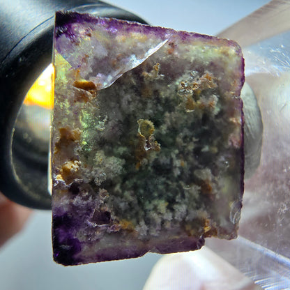 Seltene Phantom Fluorit Würfel, zonal grün lila Okorusu, Namibia 19*17*10mm #13436