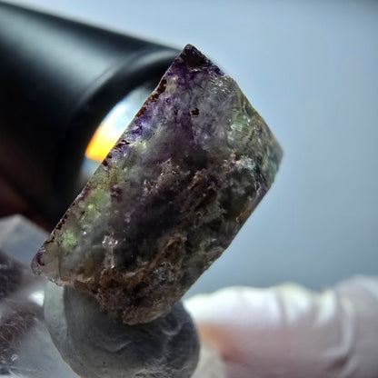 Seltene Phantom Fluorit Würfel, zonal grün lila Okorusu, Namibia 19*17*10mm #13436