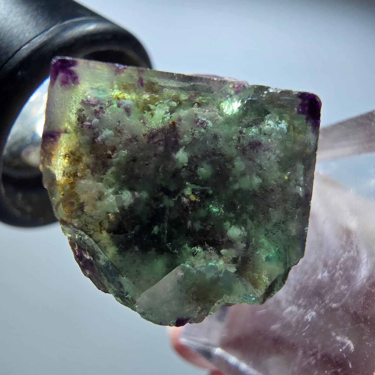 Seltene klare Phantom Fluorit Würfel, Quarz Stufe Okorusu, Namibia 30*22*20mm #13437