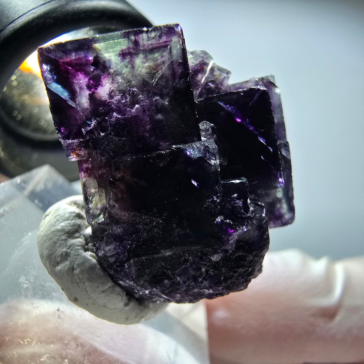 Seltene Phantom Fluorit Würfel Stufe, grün lila Okorusu, Namibia 23*21*16mm #13439