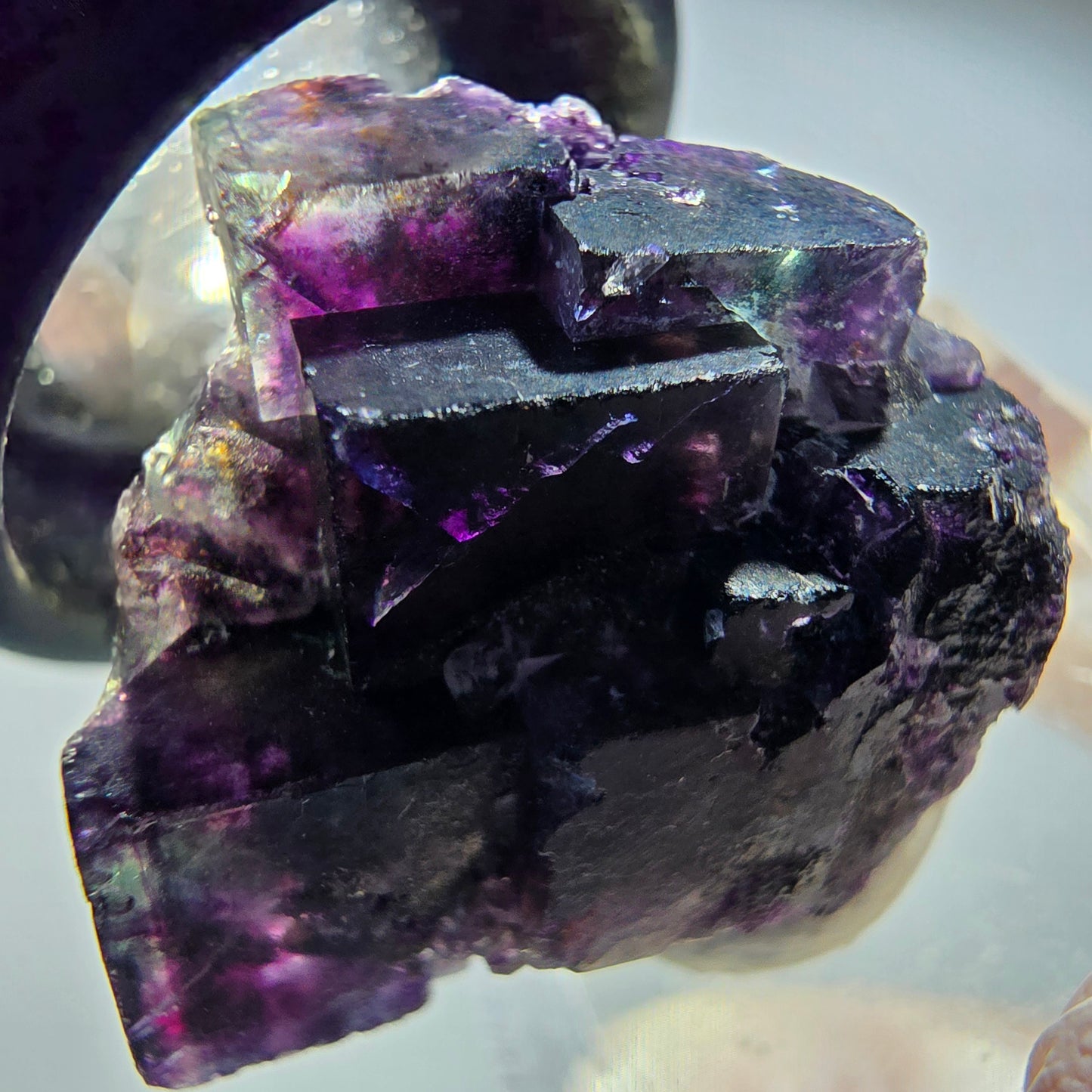 Seltene Phantom Fluorit Würfel Stufe, grün lila Okorusu, Namibia 23*21*16mm #13439