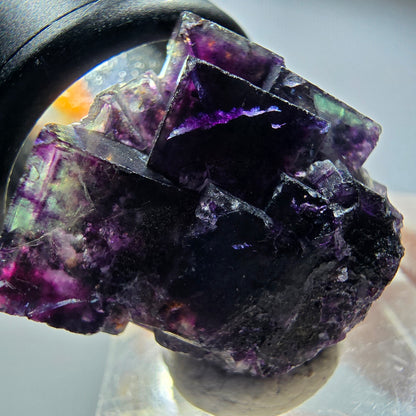 Seltene Phantom Fluorit Würfel Stufe, grün lila Okorusu, Namibia 23*21*16mm #13439