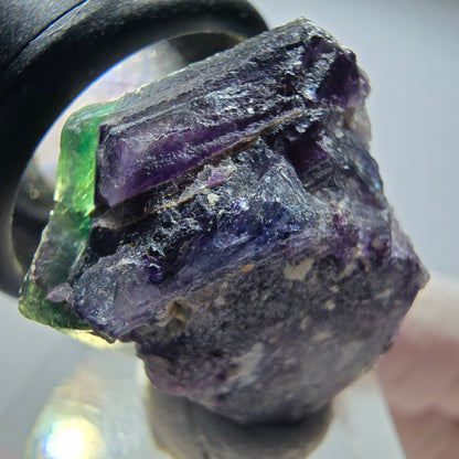 Échantillon rare de fluorine fantôme en cubes, vert et violet, Okorusu, Namibie 27*25*21mm #13440