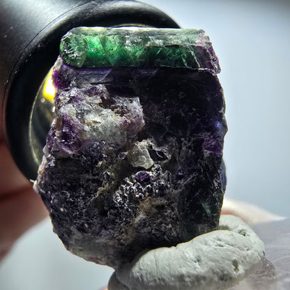Échantillon rare de fluorine fantôme en cubes, vert et violet, Okorusu, Namibie 27*25*21mm #13440