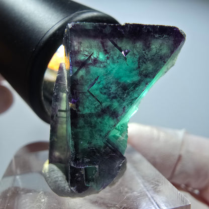 Seltene Phantom Fluorit Würfel Stufe, grün lila Okorusu, Namibia 32*24*17mm #13441