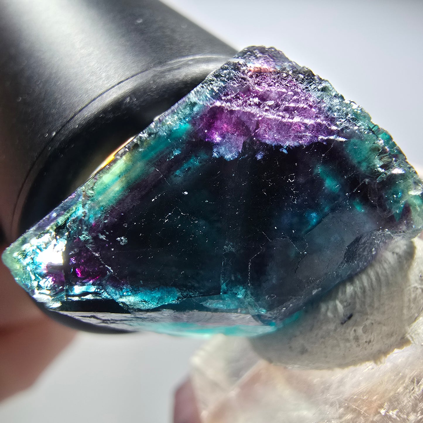 Seltene Phantom Fluorit Würfel Stufe, grün lila Okorusu, Namibia 21*20*13mm #13442