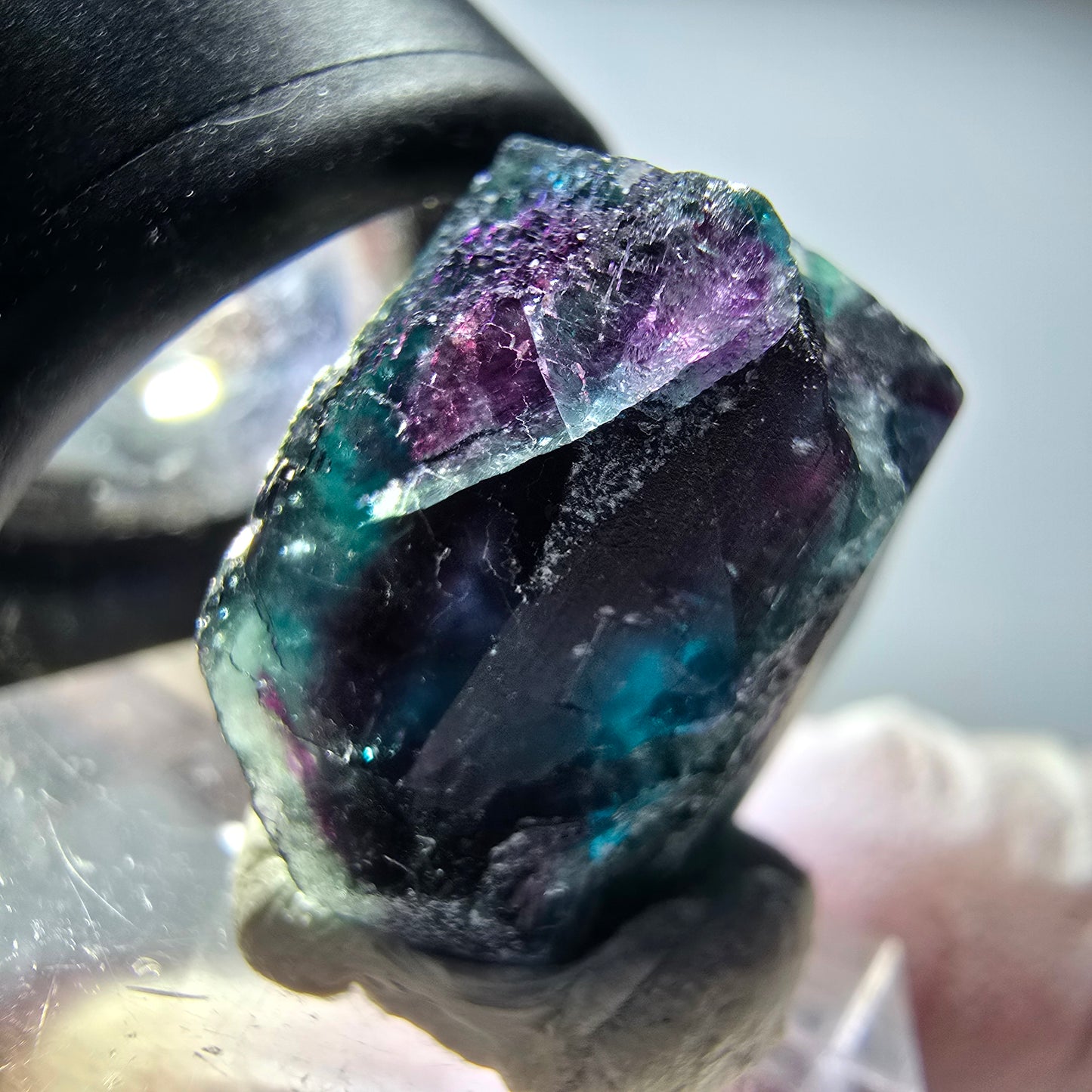 Seltene Phantom Fluorit Würfel Stufe, grün lila Okorusu, Namibia 21*20*13mm #13442