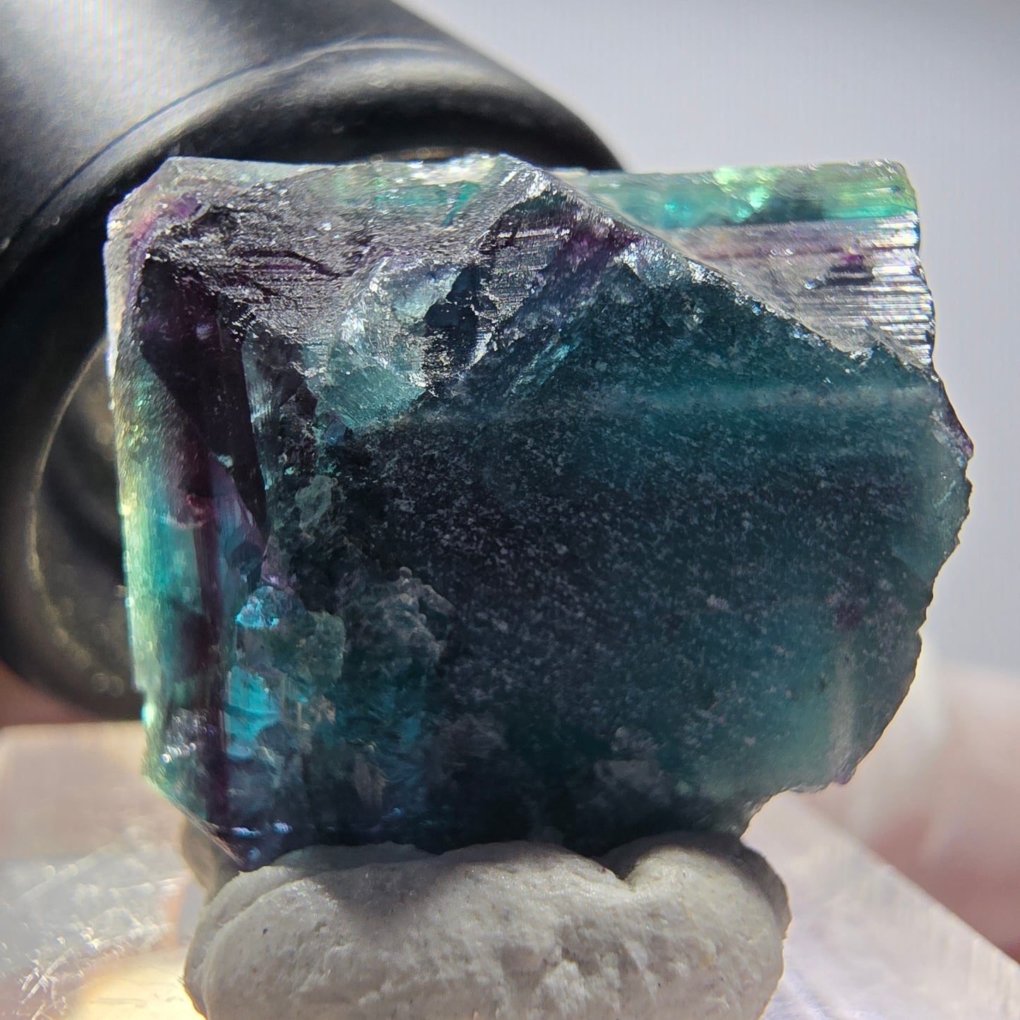 Seltene Phantom Fluorit Würfel Stufe, grün lila Okorusu, Namibia 21*20*13mm #13442