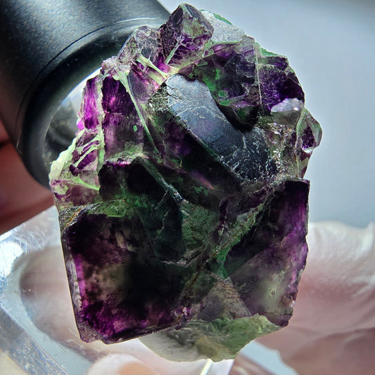 Rare Phantom Fluorite Cube Specimen, green purple Okorusu, Namibia 39*28*20mm #13444