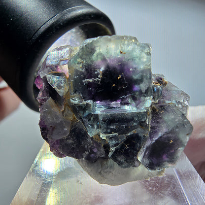 Seltene Phantom Fluorit Würfel Stufe, grün lila Okorusu, Namibia 28*23*16mm #13445