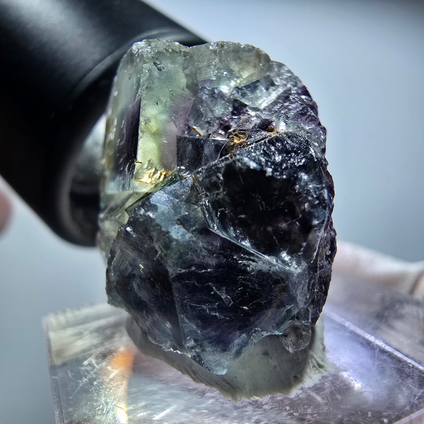 Seltene Phantom Fluorit Würfel Stufe, grün lila Okorusu, Namibia 28*23*16mm #13445