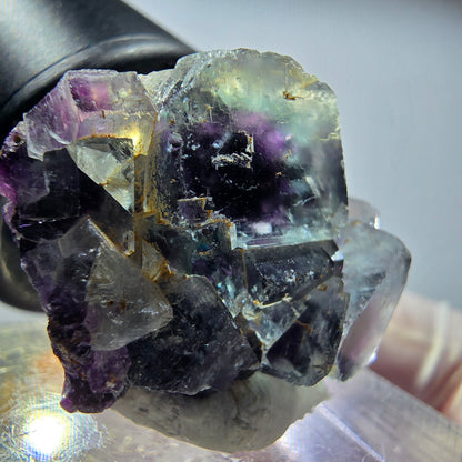Seltene Phantom Fluorit Würfel Stufe, grün lila Okorusu, Namibia 28*23*16mm #13445