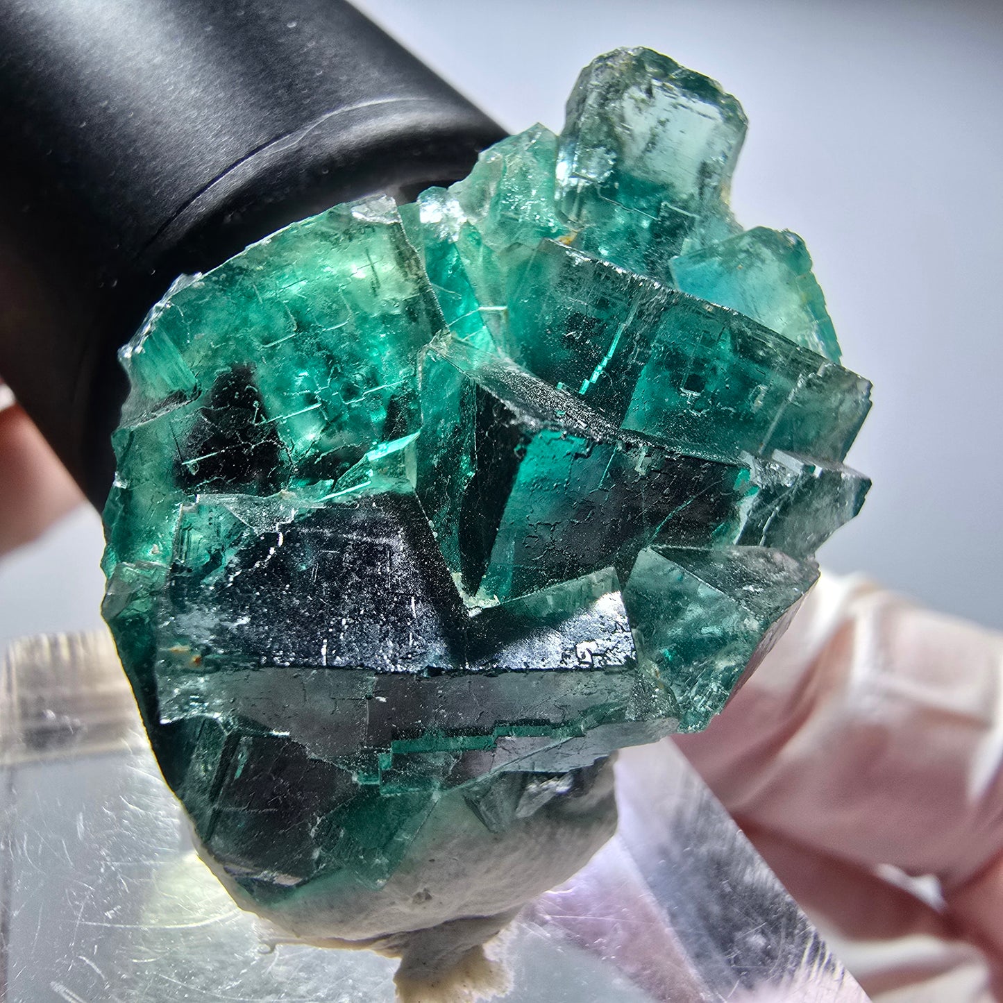 Seltene Phantom Fluorit Würfel Stufe, grün Okorusu, Namibia 31*24*17mm #13446