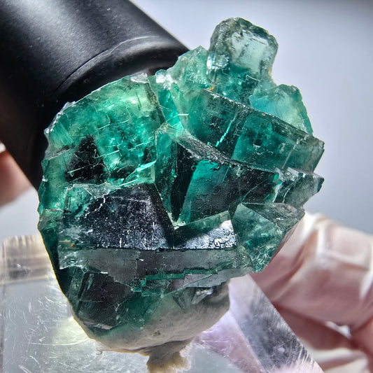 Seltene Phantom Fluorit Würfel Stufe, grün Okorusu, Namibia 31*24*17mm #13446