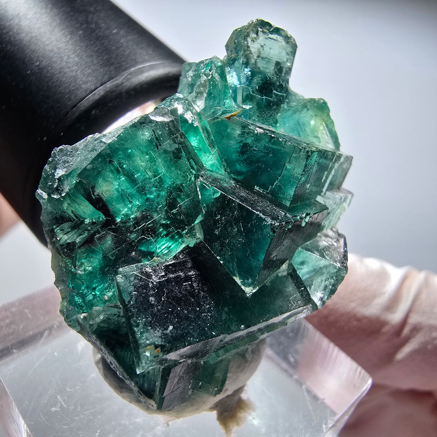 Seltene Phantom Fluorit Würfel Stufe, grün Okorusu, Namibia 31*24*17mm #13446