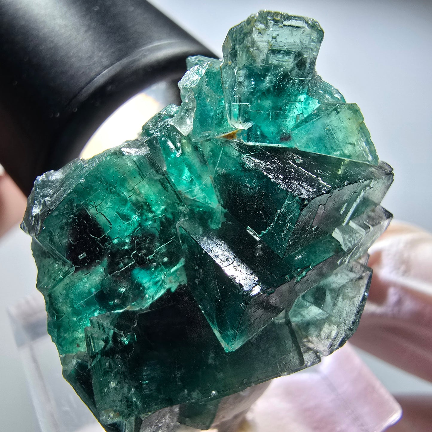 Seltene Phantom Fluorit Würfel Stufe, grün Okorusu, Namibia 31*24*17mm #13446