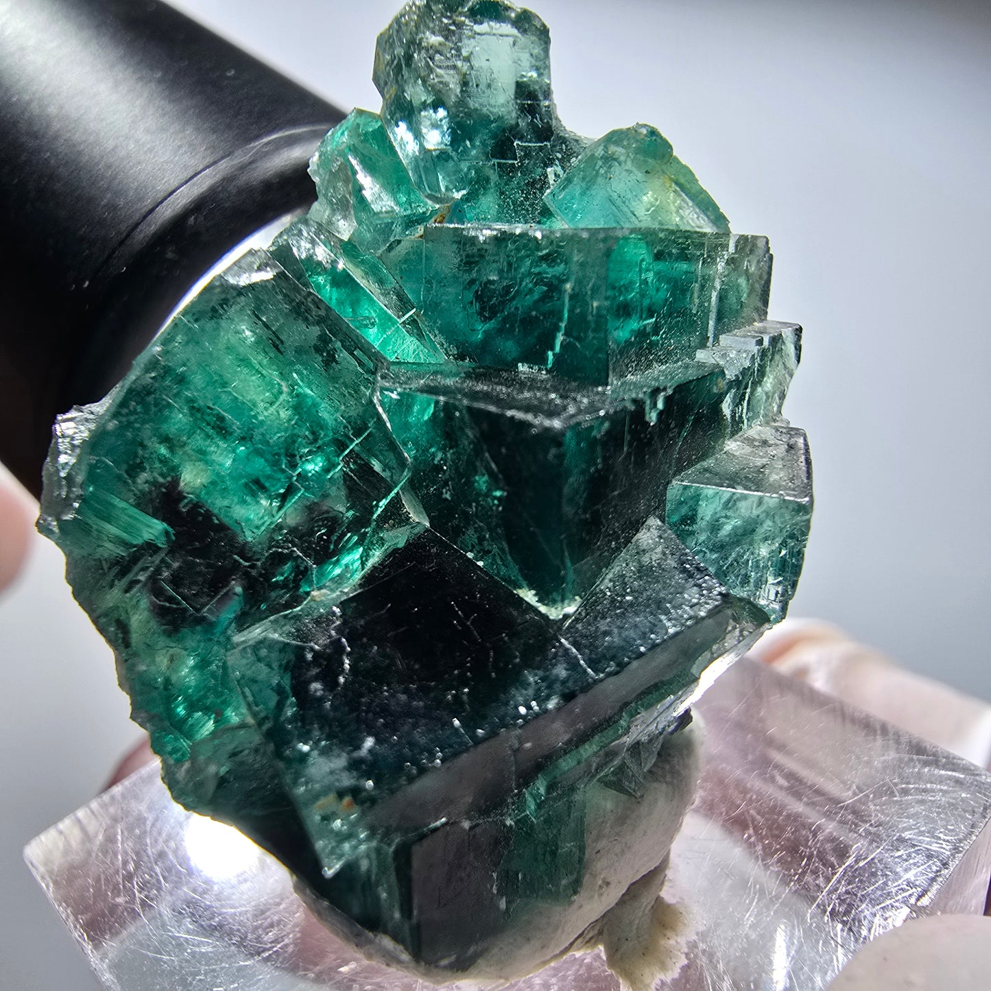 Seltene Phantom Fluorit Würfel Stufe, grün Okorusu, Namibia 31*24*17mm #13446