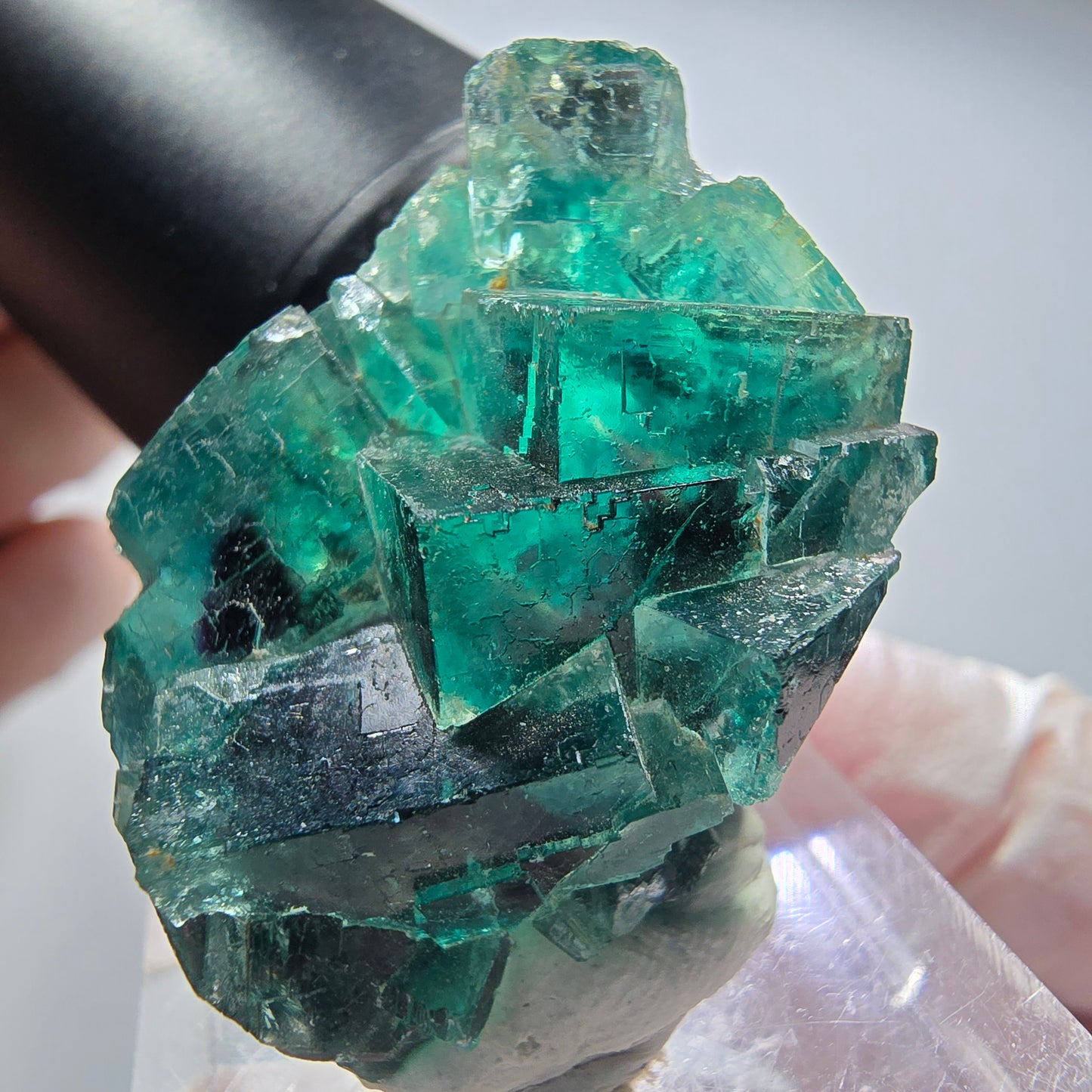 Seltene Phantom Fluorit Würfel Stufe, grün Okorusu, Namibia 31*24*17mm #13446