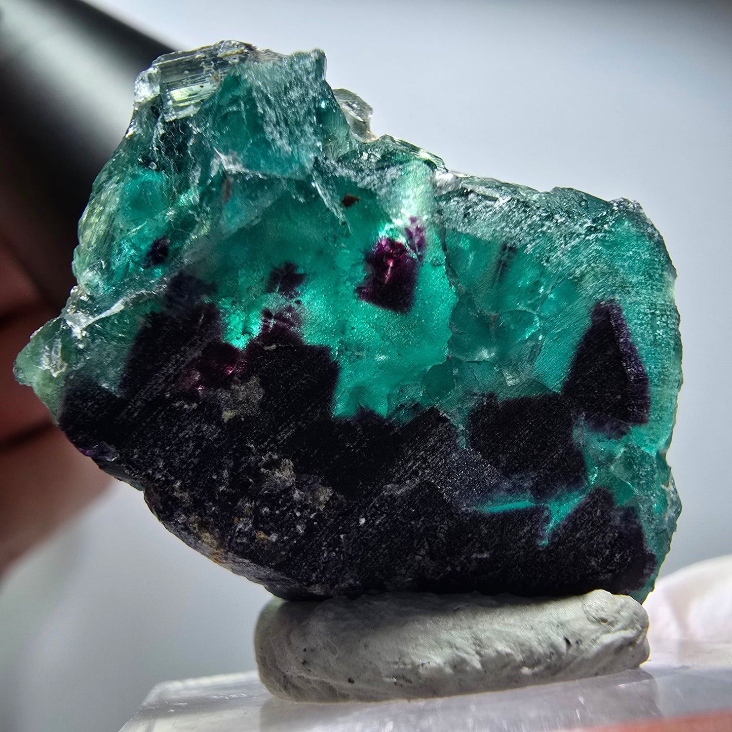 Seltene Phantom Fluorit Würfel Stufe, grün Okorusu, Namibia 31*24*17mm #13446