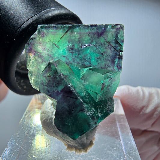 Rare Phantom Fluorite Cubes, Green-Purple Okorusu, Namibia 26*20*19mm #13448