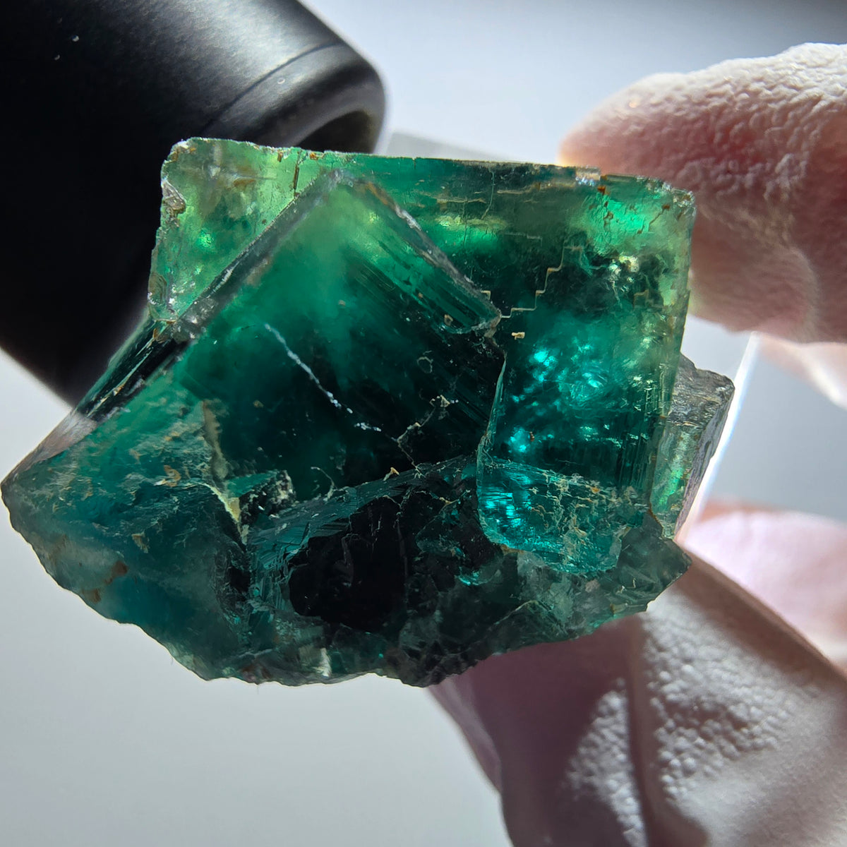 Spécimen de Fluorite cubique fantôme rare, vert Okorusu, Namibie 35*26*22mm #13449