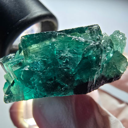 Seltene Phantom Fluorit Würfel Stufe, grün Okorusu, Namibia 37*32*18mm #13450